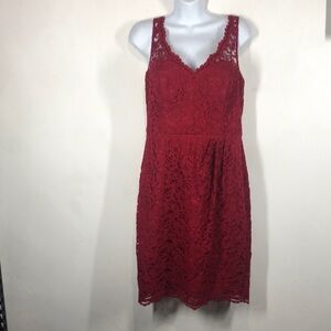 David’s Bridal red lace dress size 10